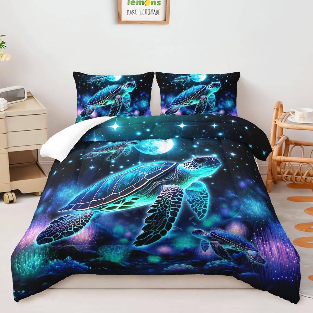 AILONEN Sea Turtle Comforter Set Twin Size 3pc